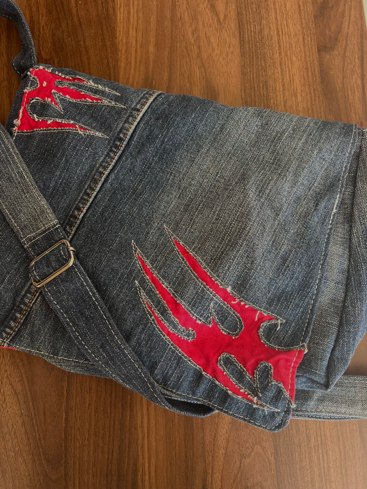 תיק צד Tribal Denim בעבודת יד של TIK90