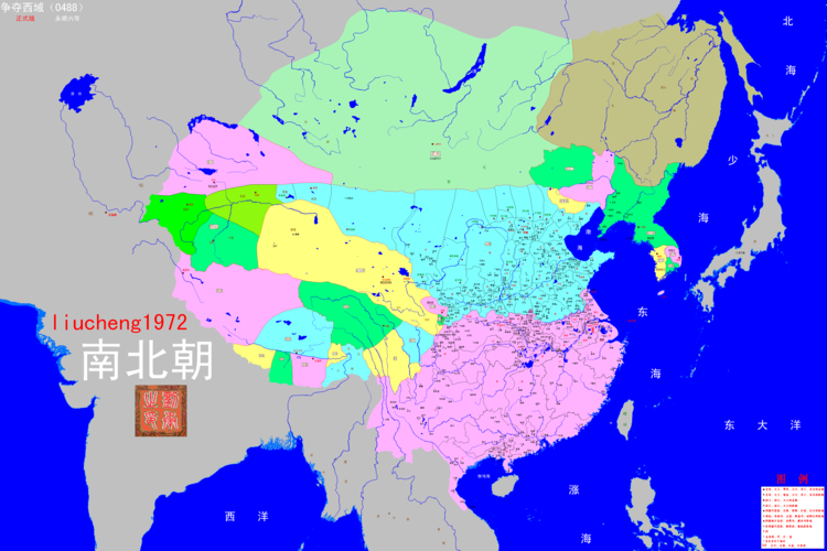 南北朝时期的地图（南北朝分布图）